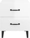 vidaXL - Nachtkastje - 40x35x47 - cm - hoogglans - wit