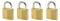 MasterLock 4 Hangsloten - 20mm - Gelijksluitend - Messing