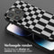 Selencia Hoesje Geschikt voor iPhone 14 Pro Hoesje Met Koord - Selencia Siliconen design hoesje met afneembaar koord - Zwart / Irregular Check Black