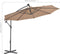 vidaXL - Zweefparasol - met - LED-verlichting - stalen - paal - 300 - cm - taupe