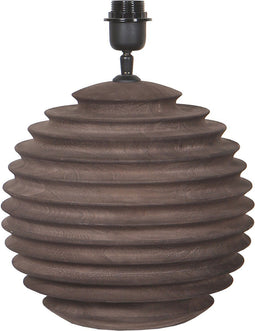 PTMD Roven Brown Mango Wood Ribbed Table Lamp Base