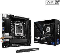 ASRock B860I WiFi - Mini-ITX Moederbord - Intel B860 - 2x DDR5 - 128GB Max Geheugen - Wi-Fi 6E (802.11ax) - 1x 2.5Gbps Ethernet