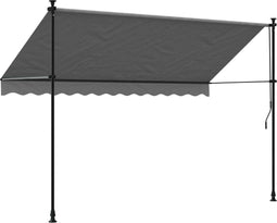 vidaXL - Luifel - uittrekbaar - 300x150 - cm - stof - en - staal - antracietkleurig