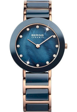 BERING 11429-767 - Polshorloge - Saffierglas - Rosékleurig - Blauw - Ø 29 mm