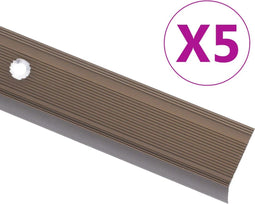 vidaXL Trapneuzen L-vormig 5 st 134 cm aluminium bruin