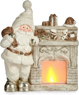 Decoratieve figuren Kerstman LED Licht Wit Polyresin (16 x 44 x 35 cm)