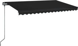 vidaXL - Luifel - handmatig - uittrekbaar - 400x350 - cm - antracietkleurig