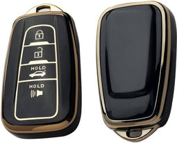 Autosleutel hoesje - TPU Sleutelhoesje - Sleutelcover - Autosleutelhoes - Geschikt voor Toyota - goud - B4 - Toyota C-HR, Toyota Corolla, Toyota Rav, Toyota Rav4, Toyota Yaris, Toyota Aygo, Toyota Camry, Toyota Land Cruiser, Toyota Proace, Toyota Pr