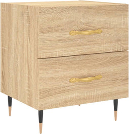 vidaXL - Nachtkastje - 40x35x47,5 - cm - bewerkt - hout - sonoma - eikenkleurig