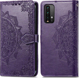 iMoshion Hoesje Geschikt voor Xiaomi Redmi Note 9T (5G) Hoesje Met Pasjeshouder - iMoshion Mandala Bookcase - Paars