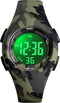 Kinderhorloge - Digitaal - Stopwatch - Waterdicht 5 ATM - Legergroen