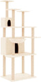 vidaXL - Kattenmeubel - met - sisal - krabpalen - 166 - cm - crèmekleurig