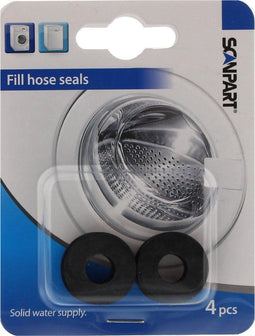 Scanpart 1120090006 - Afdichtingsringen aanvoerslang - 3/4" aansluiting - Zwart (4 stuks)