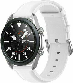 By Qubix 22mm - Leren horlogebandje - Gespsluiting - Wit