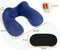 Opblaasbaar Nekkussen set 3 in 1 - U-Vorm - Fluweel - Inclusief slaapmasker en oordoppen - Blauw (1 set)