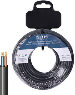 Elektrische kabelslang EDM 28731 Zwart 2 x 0,75 mm 20 m Plat