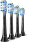 Philips Sonicare Premium Plaque Defence C3 – Opzetborstels voor Elektrische Tandenborstel – Zwart – Verpakking van 4 - Tandplakverwijdering - HX9044/88