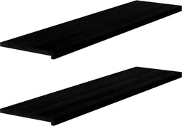 vidaXL - Vensterbanken - 2 - st - 160x40x2 - cm - massief - eikenhout - donkerbruin