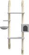 vidaXL - Kattenmeubel - wandgemonteerd - met - krabpaal - 180 - cm - donkergrijs