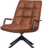 WOOOD Jouke Draaifauteuil - Kunstleer - Cognac - 96x70x85
