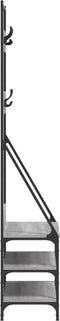 vidaXL - Kledingrek - met - schoenenrek - 72x34x184 - cm - grijs - sonoma - eikenkleur