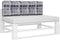 vidaXL - Palletkussen - 120x40x12 - cm - stof - ruitpatroon - grijs