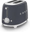 Smeg TSF01GREU - Broodrooster - 950W 2 sleuven 6 bruining-niveaus - Grijs