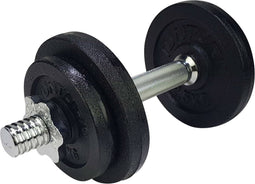 Tunturi Dumbbellset - Gietijzer 10 kg - Halterset met schroefsluiting - Zwart