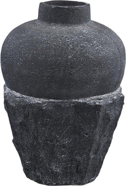 PTMD Mailey Decoratieve Pot - 30 x 30 x 45 cm - Cement - Zwart