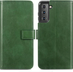 iMoshion Hoesje Geschikt voor Samsung Galaxy S21 Hoesje Met Pasjeshouder - iMoshion Luxe Bookcase - Groen