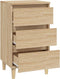 vidaXL - Nachtkastje - 40x35x70 - cm - bewerkt - hout - sonoma - eikenkleurig