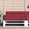 vidaXL - Palletkussen - 120x40x12 - cm - stof - wijnrood