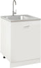vidaXL - Gootsteen - met - afvoerset - 600x600x155 - mm - roestvrij - staal - zilver