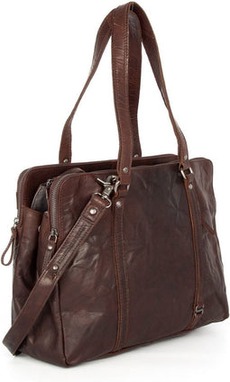 Leren Laptoptas / Schoudertas - Kansas - Donkerbruin