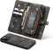 Caseme - vintage 2 in 1 portemonnee hoes - Geschikt voor iPhone 12 Pro Max - Zwart