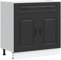 vidaXL - Keuken - onderkast - Kalmar - bewerkt - hout - zwart