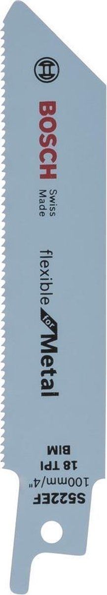 Bosch S 522 EF - Reciprozaagblad - Voor dun staal 1,5-4 mm - 100 mm lengte