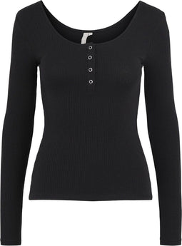 PIECES PCKITTE LS TOP NOOS BC - Dames Longsleeve - Biologische katoenmix - Maat L