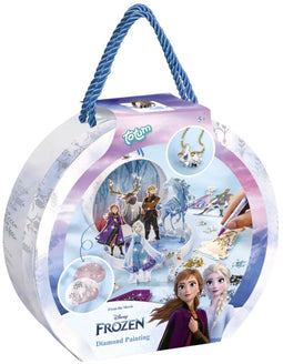 Totum Disney Frozen - Knutselkoffertje - Diamond Painting 9 figuren - Glitter