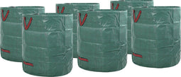 vidaXL - Tuinafvalzakken - met - Handvatten - 12 - stuks - Vouwbaar - Rond - Groen - 272 - L
