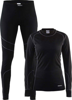 Craft Baselayer Set - Thermoset Dames - Zacht en comfortabel - Black/Granite - Maat XL