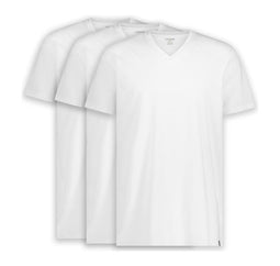 LebasQ Fit T-Shirt - V-hals Regular Fit - 3 stuks - Wit - Maat L - 180 gsm - 95% BCI-katoen (3 stuks)