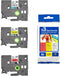 Labeltape Set van 3 stuks Brother TZe, TZ TZe-31M3 Tapekleur: Wit, Geel, Rood Tekstkleur:Zwart 12 mm 8 m