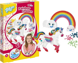 Totum 3D Unicorn en regenboog maken met strijkkralen - complete Totum knutselset meerlaagse figuren incl. legbordje