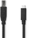 Nedis CCGP60650BK10 - USB B naar USB type-C kabel - 100 cm - Zwart
