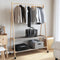 vidaXL - Kledingrek - met - schappen - en - wielen - 132x45,5x155,5 - cm - bamboe