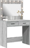 vidaXL - Kaptafel - met - LED - Verlichting - - - Grijs - Sonoma - 78,5x41x135 - cm