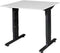 Verstelbaar Bureau - 80x80 wit - zwart frame