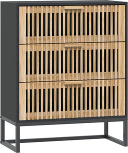 vidaXL - Dressoir - 60x30x75 - cm - bewerkt - hout - zwart