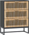 vidaXL - Dressoir - 60x30x75 - cm - bewerkt - hout - zwart